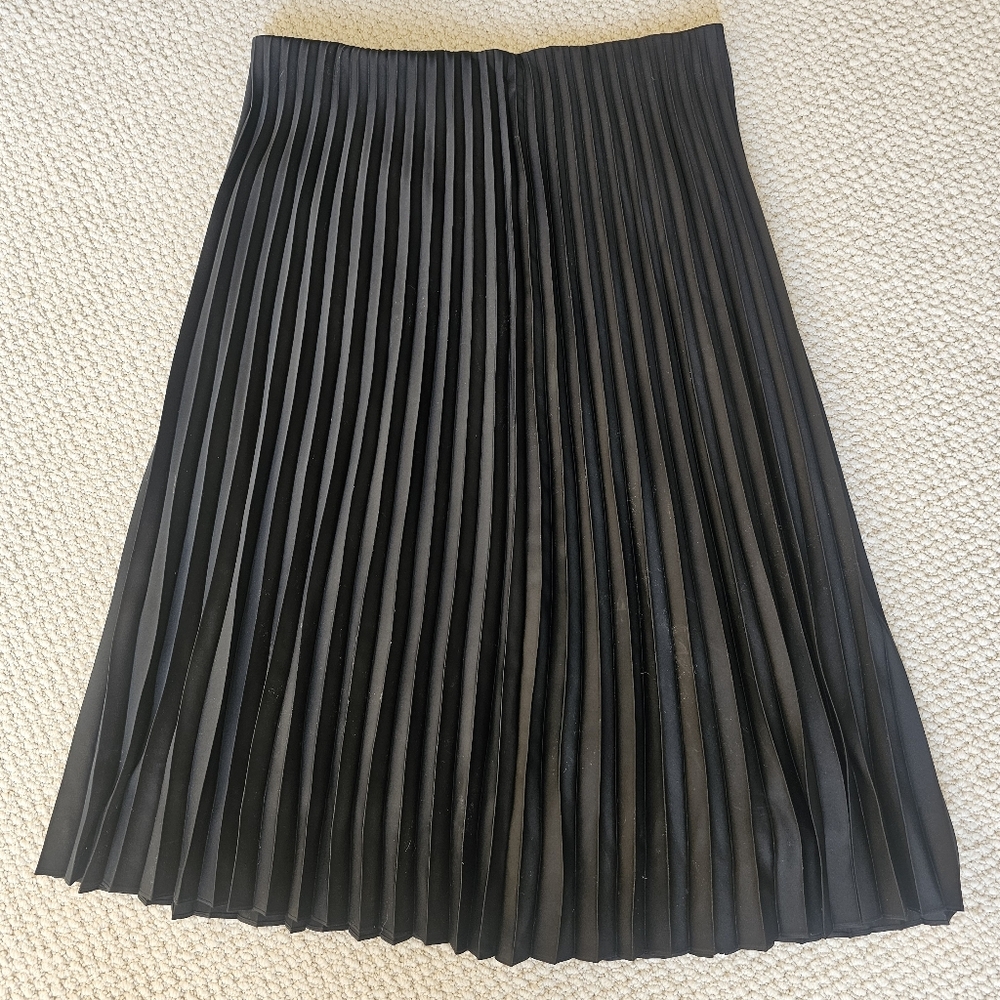 Women’s J. Crew Gwyneth Pleated Slip Skirt Maxi Skirt Black XL Extra Large